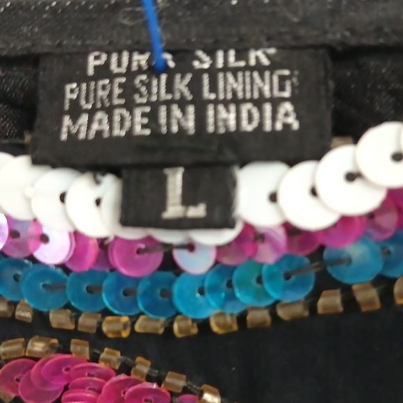 JEAN for JOSEPH LE BON Silk Sequin Top - Picture 3 of 6